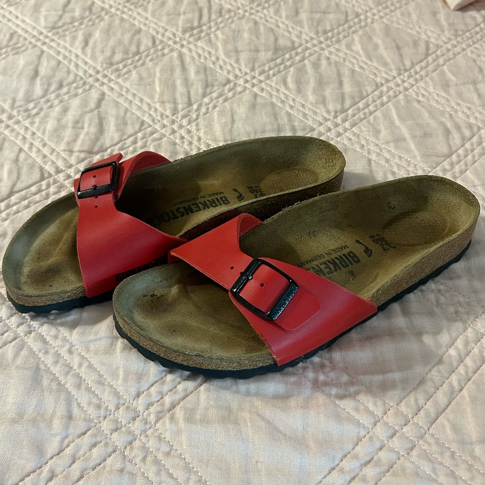 Birkenstock Madrid birko-flor red size 37 VGUC